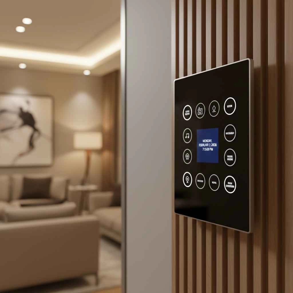 Smart lighting control panel in a home
